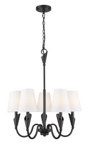 Z-Lite - 4014-24MB - Five Light Chandelier - Claudelle - Matte Black