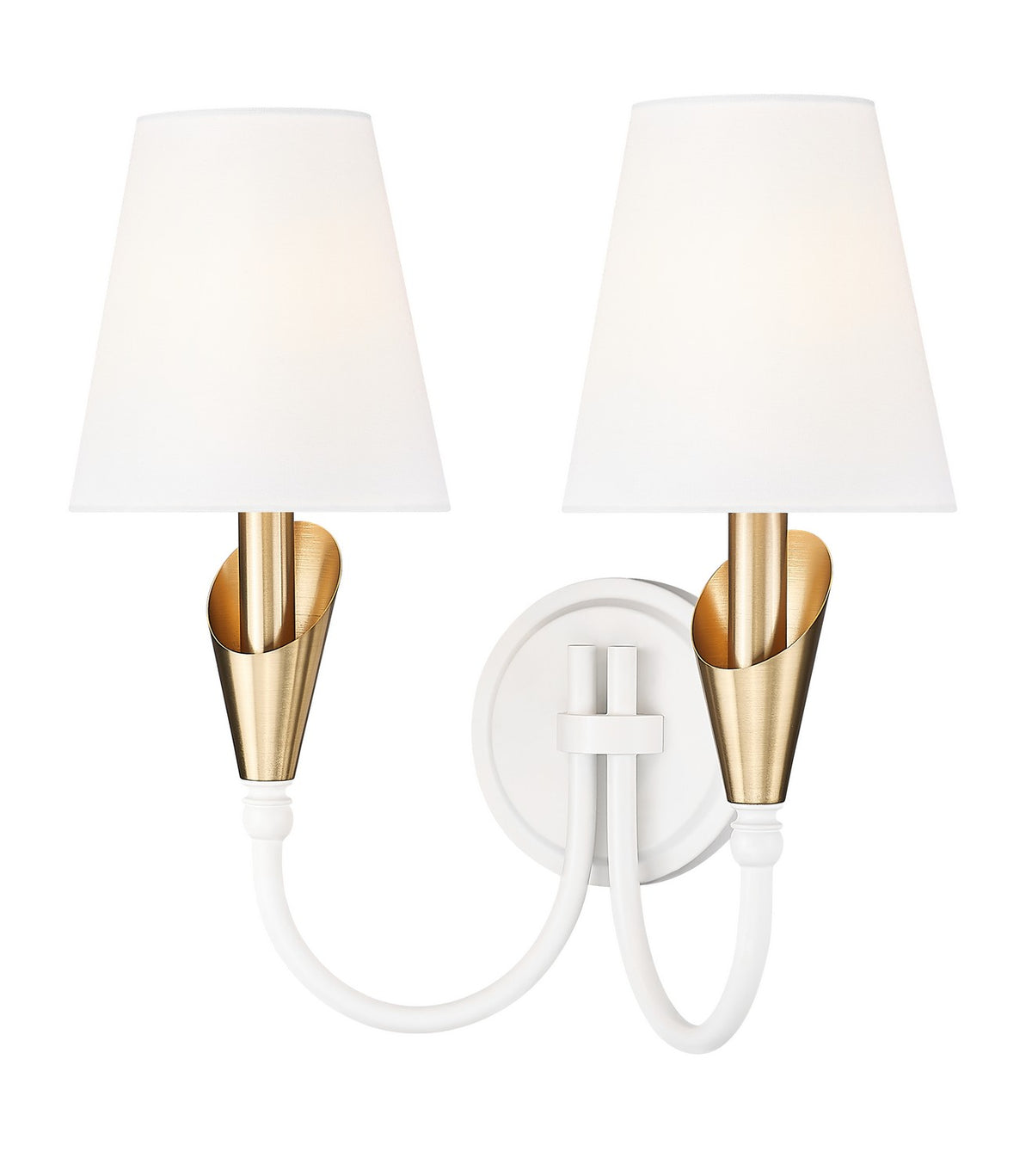 Z-Lite - 4014-2S-TW-MGLD - Two Light Wall Sconce - Claudelle - Tundra White + Modern Gold