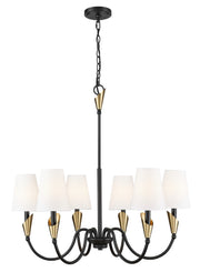 Z-Lite - 4014-32MB-MGLD - Six Light Chandelier - Claudelle - Matte Black + Modern Gold