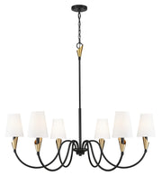 Z-Lite - 4014-46MB-MGLD - Six Light Chandelier - Claudelle - Matte Black + Modern Gold