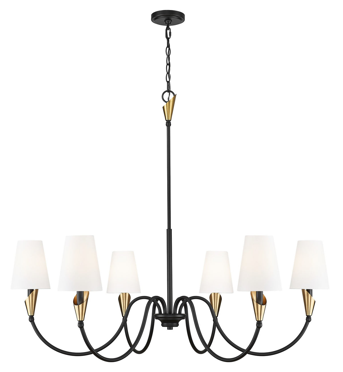 Z-Lite - 4014-46MB-MGLD - Six Light Chandelier - Claudelle - Matte Black + Modern Gold
