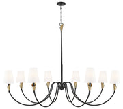 Z-Lite - 4014-65MB-MGLD - Eight Light Chandelier - Claudelle - Matte Black + Modern Gold