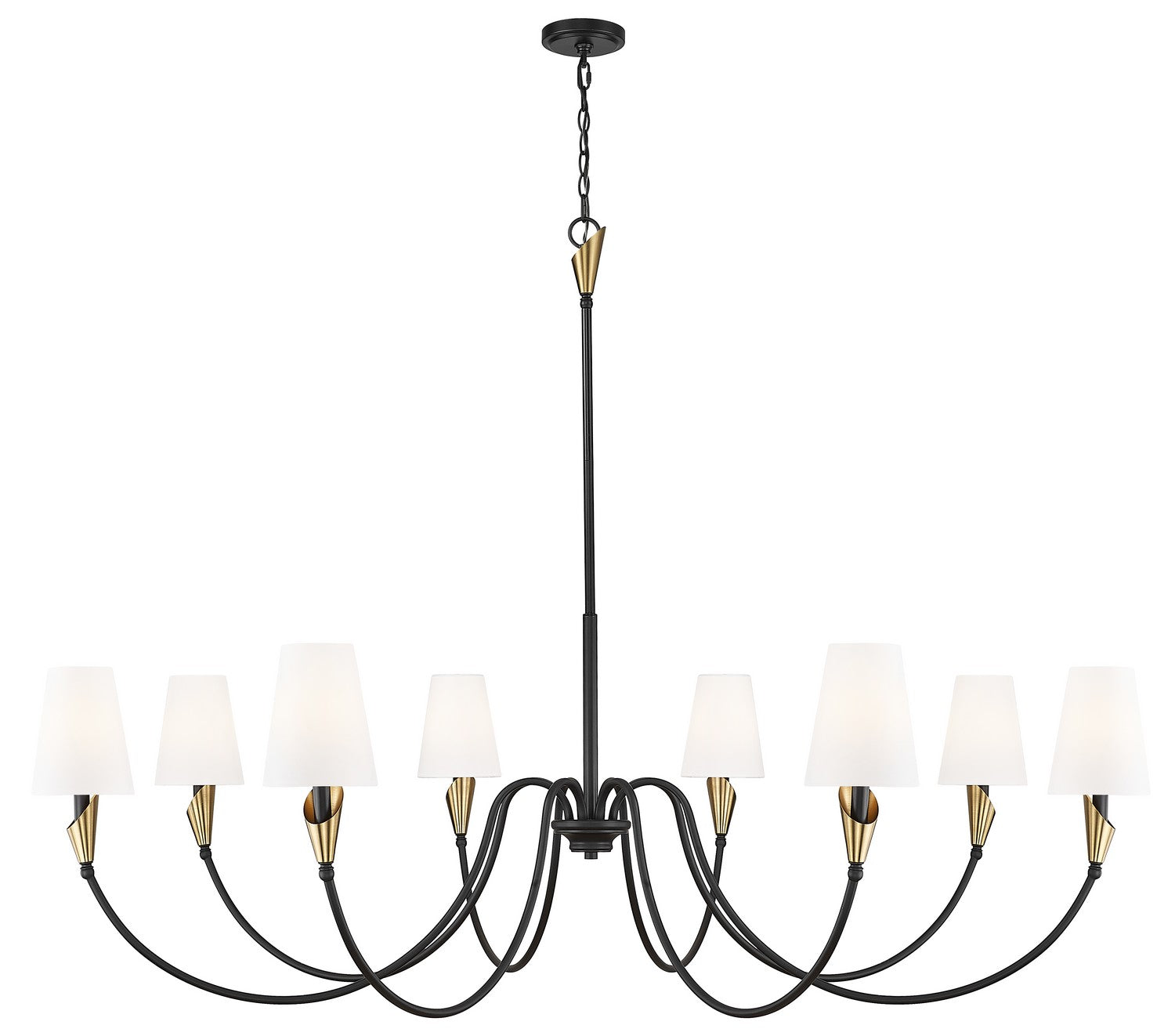 Z-Lite - 4014-65MB-MGLD - Eight Light Chandelier - Claudelle - Matte Black + Modern Gold