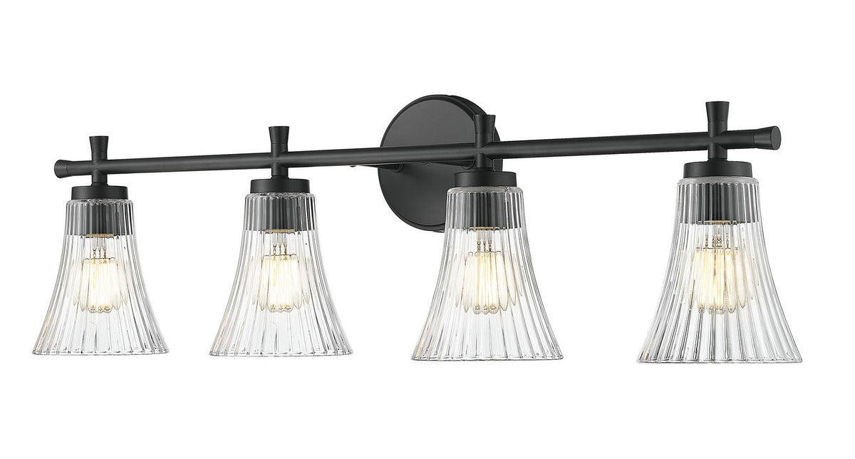 Z-Lite - 7519-4V-MB - Four Light Vanity - Belle - Matte Black
