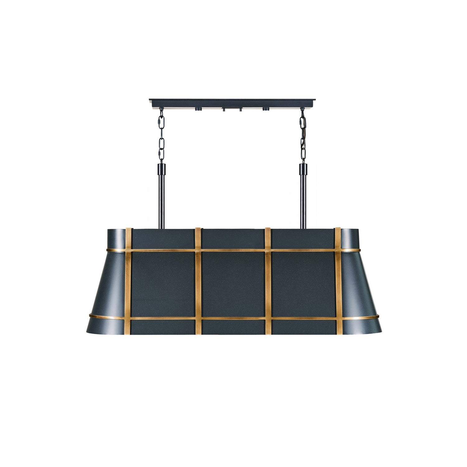 Varaluz - 536N04ZNCBRZ - Four Light Linear Pendant - Brasserie - Blackened Zinc/Heritage Bronze
