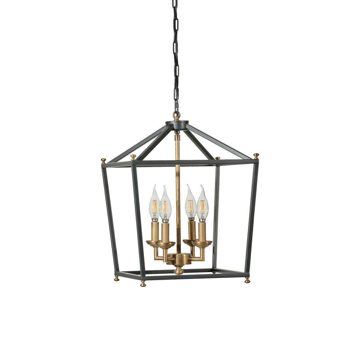 Varaluz - 538P04BLKATB - Four Light Pendant - Gridlock - Heritage Black/Antique Bronze