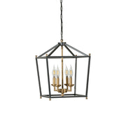 Varaluz - 538P04BLKATB - Four Light Pendant - Gridlock - Heritage Black/Antique Bronze