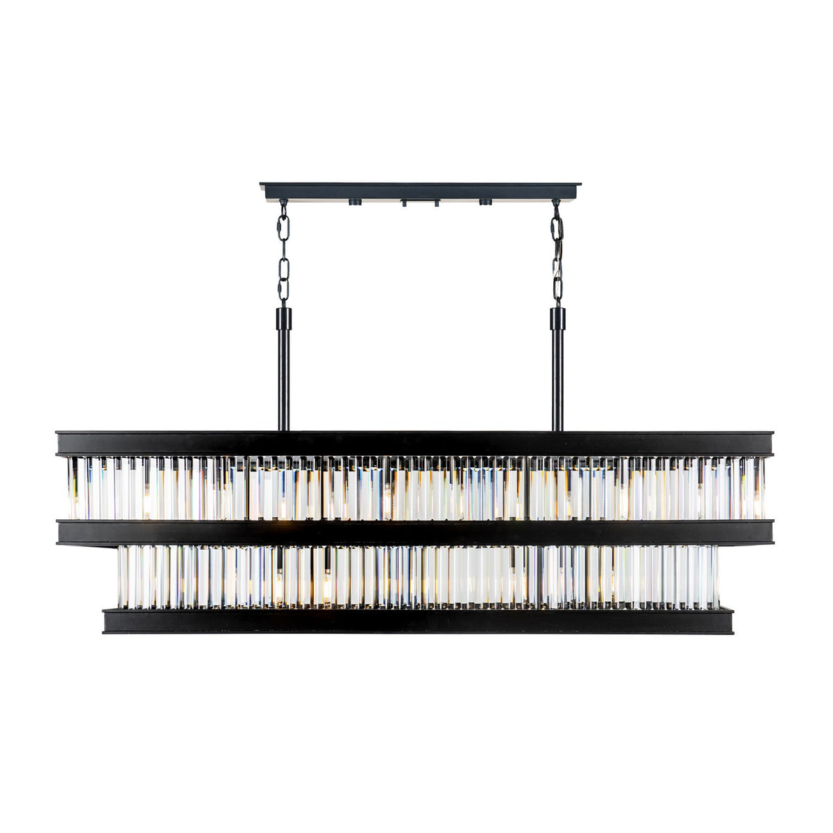 Varaluz - 546N06BLK - Six Light Linear Pendant - Double Take - Heritage Black