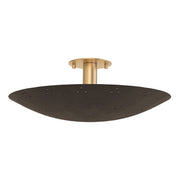 Hudson Valley - 8718-VB/BRZ - Three Light Flush Mount - Bern - Vintage Brass/Bronze