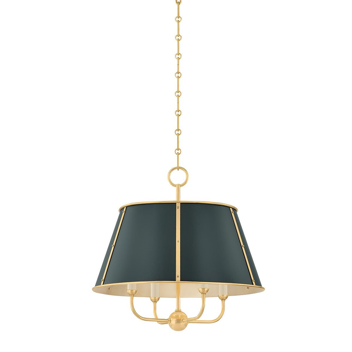 Hudson Valley - MDS120-AGB/SSG - Four Light Chandelier - Cambridge - Aged Brass/Soft Studio Green