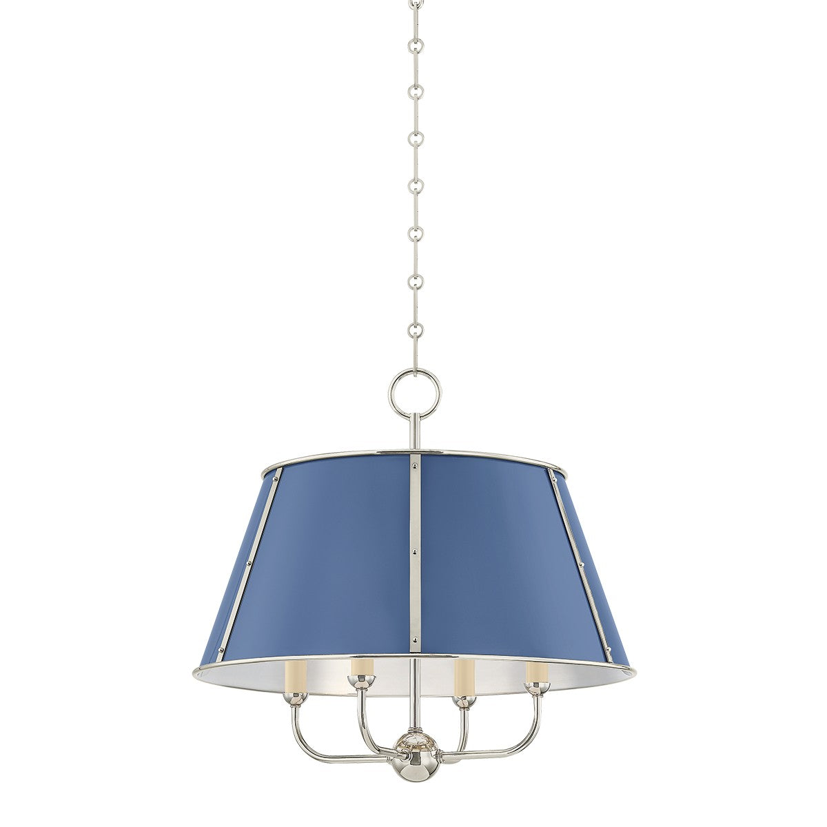 Hudson Valley - MDS120-PN/FBL - Four Light Chandelier - Cambridge - Polished Nickel/Soft French Blue