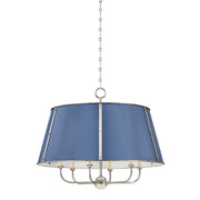Hudson Valley - MDS121-PN/FBL - Six Light Chandelier - Cambridge - Polished Nickel/Soft French Blue
