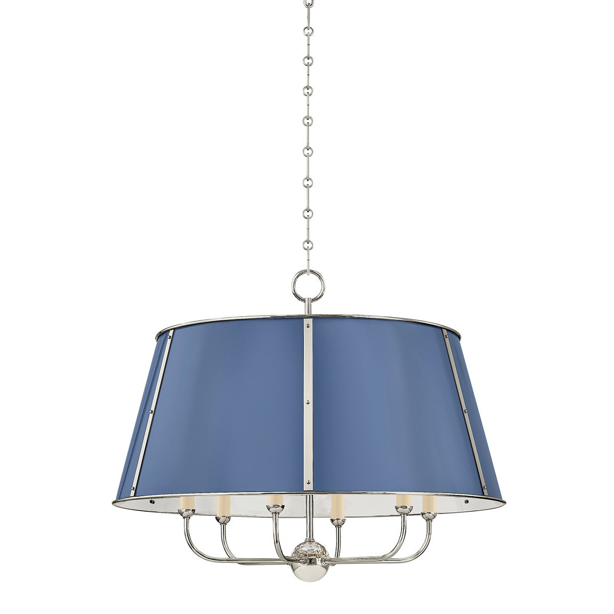 Hudson Valley - MDS121-PN/FBL - Six Light Chandelier - Cambridge - Polished Nickel/Soft French Blue