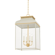 Hudson Valley - MDS2401-AGB/OW - Four Light Lantern - Houghton - Aged Brass/Off-White