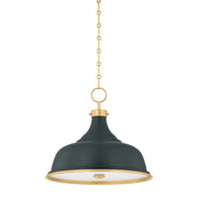 Hudson Valley - MDS300-AGB/SSG - Three Light Pendant - Painted No. 1 - Aged Brass/Soft Studio Green