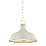Hudson Valley - MDS300L-AGB/OW - Four Light Pendant - Painted No. 1 - Aged Brass/Off-White