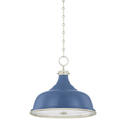 Hudson Valley - MDS300-PN/FBL - Three Light Pendant - Painted No. 1 - Polished Nickel/Soft French Blue