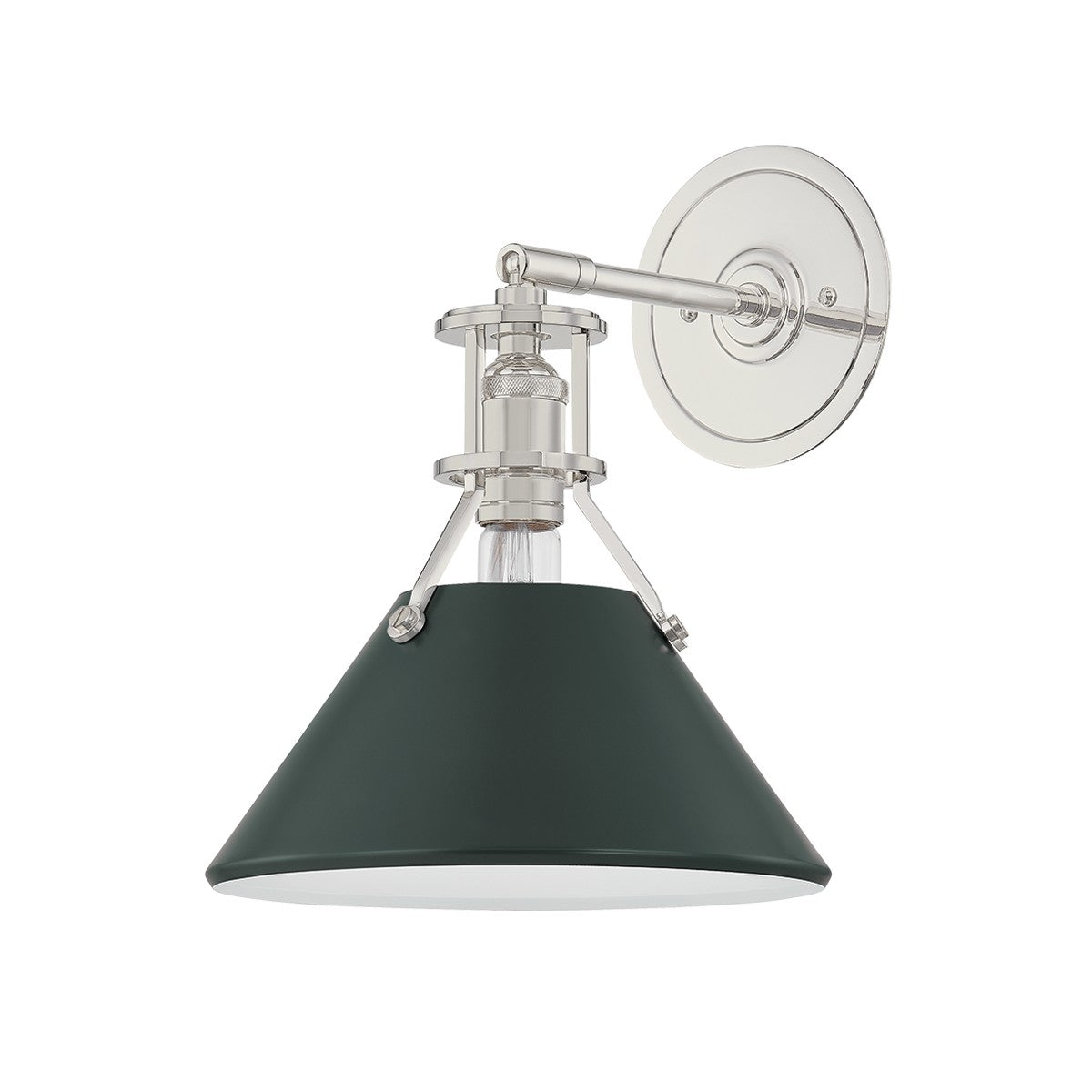 Hudson Valley - MDS350-PN/SSG - One Light Wall Sconce - Painted No. 2 - Polished Nickel/Soft Studio Green