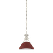 Hudson Valley - MDS351-PN/CRN - One Light Pendant - Painted No. 2 - Polished Nickel/Soft Crimson