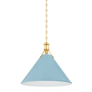 Hudson Valley - MDS352L-AGB/BB - One Light Pendant - Painted No. 2 - Aged Brass/Blue Bird