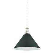 Hudson Valley - MDS352L-PN/SSG - One Light Pendant - Painted No. 2 - Polished Nickel/Soft Studio Green