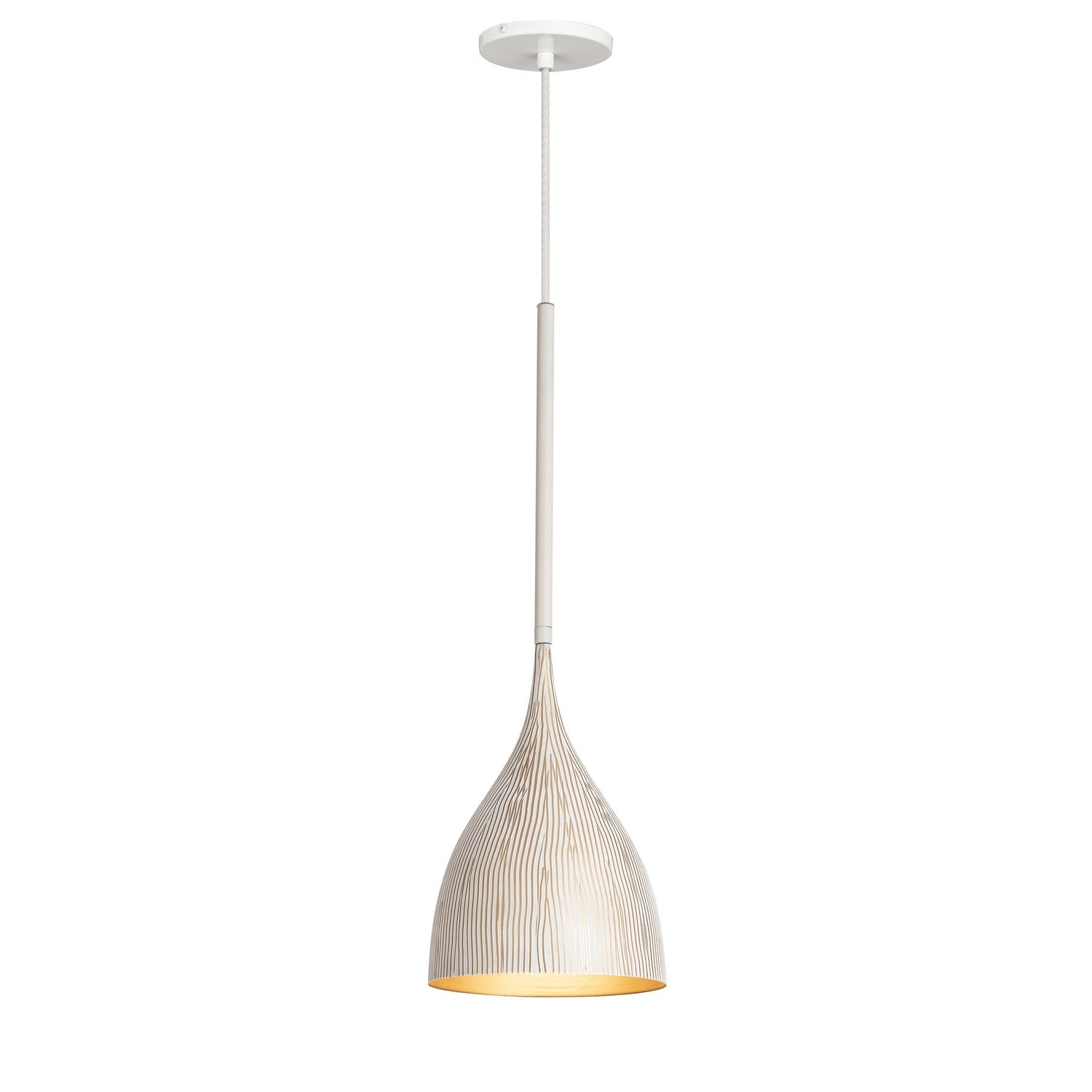 Maxim - 10911WTGLD - One Light Mini Pendant - Fleur - White/Gold