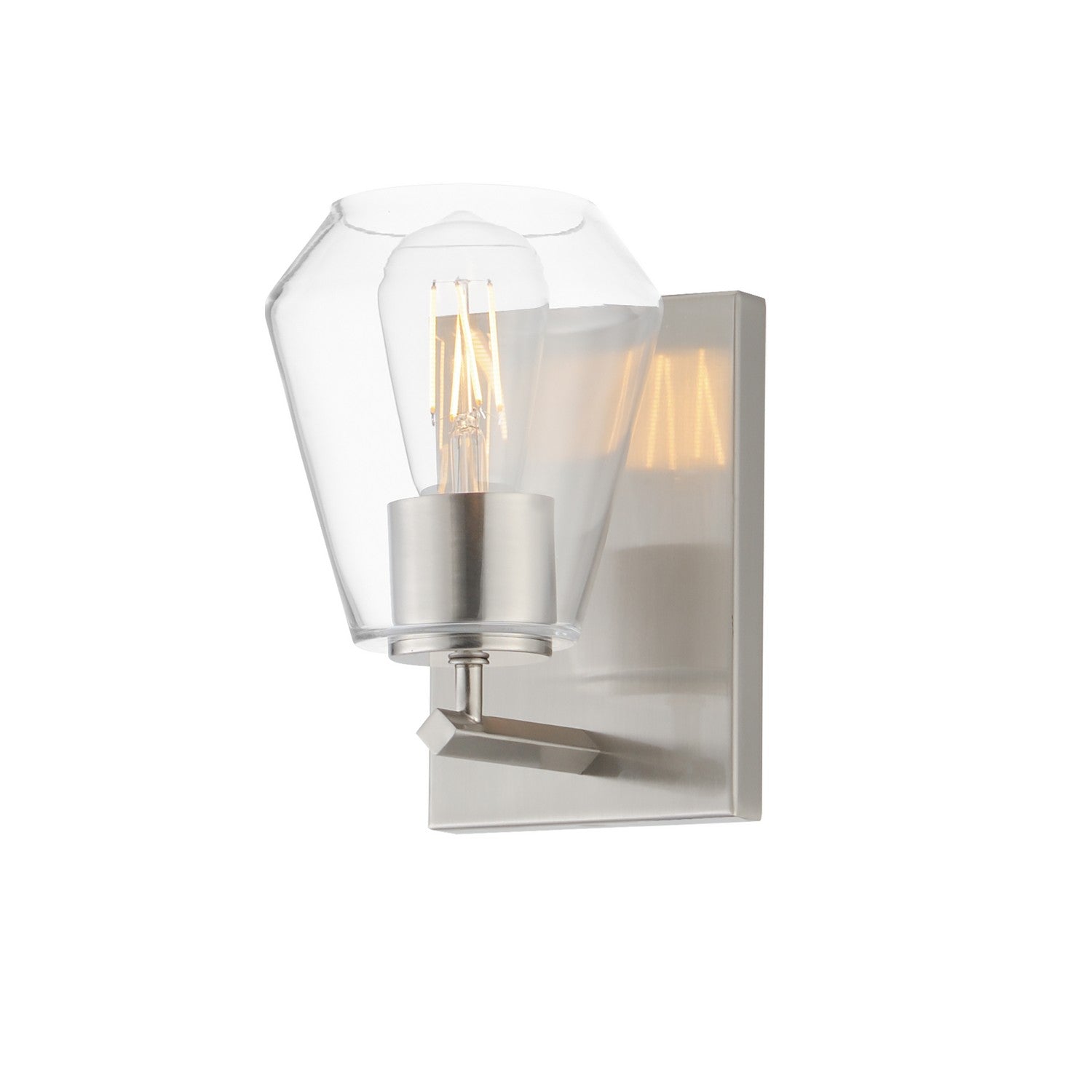 Maxim - 21331CLSN - One Light Wall Sconce - Geode - Satin Nickel