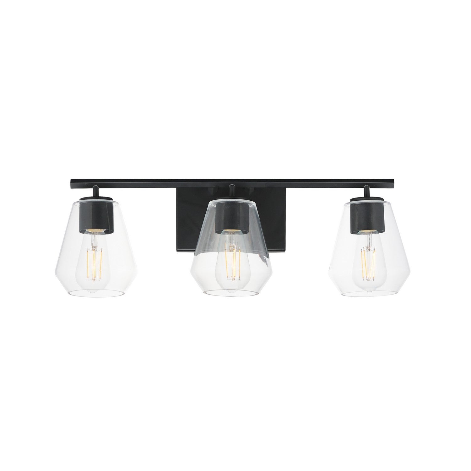 Maxim - 21333CLBK - Three Light Bath Vanity - Geode - Black