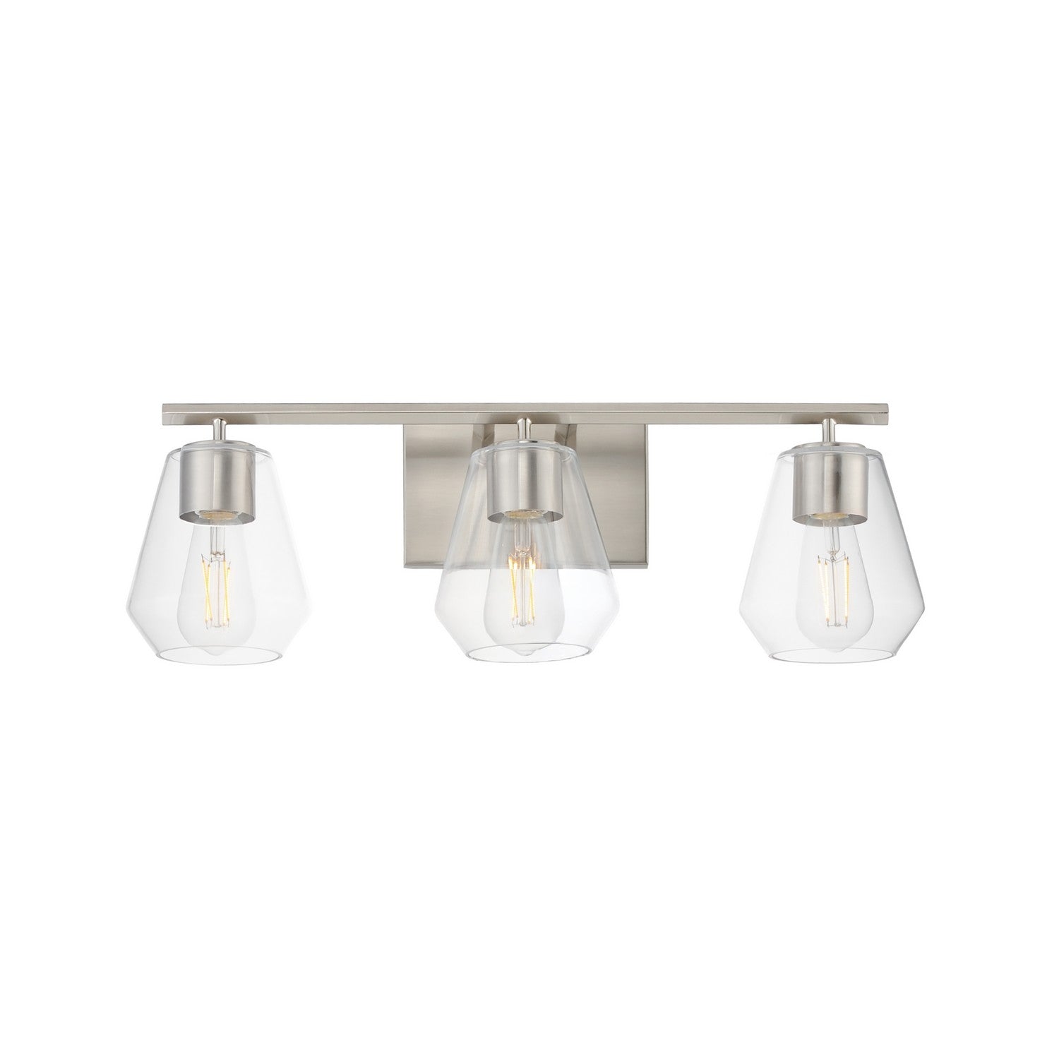 Maxim - 21333CLSN - Three Light Bath Vanity - Geode - Satin Nickel