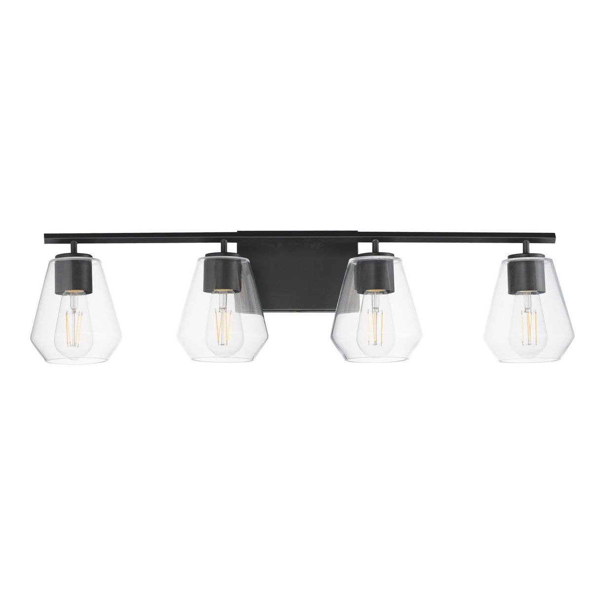 Maxim - 21334CLBK - Four Light Bath Vanity - Geode - Black
