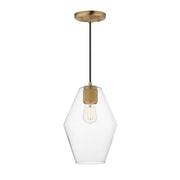 Maxim - 21335CLNAB - One Light Mini Pendant - Geode - Natural Aged Brass