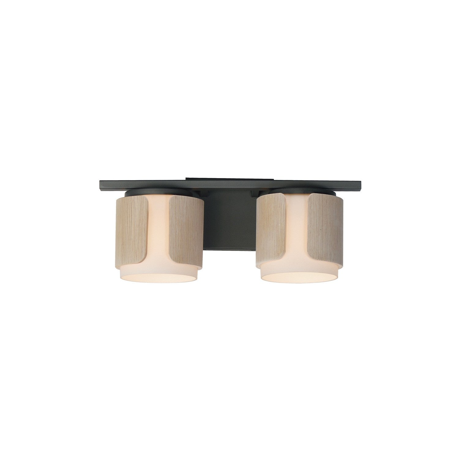 Maxim - 21712SWNWDCHL - Two Light Bath Vanity - Draughtsman - Natural Wood/Charcoal