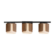 Maxim - 21713SWWNBK - Three Light Bath Vanity - Draughtsman - Walnut / Black