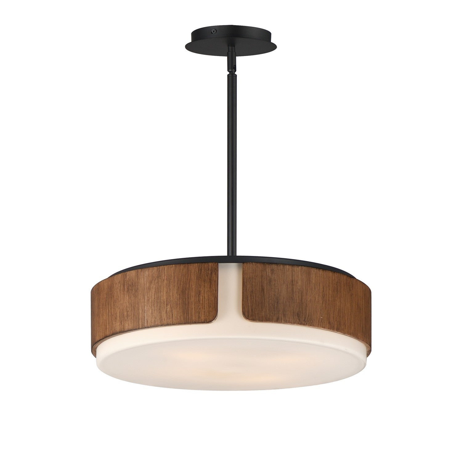 Maxim - 21716SWWNBK - Four Light Semi Flush Mount - Pendant - Draughtsman - Walnut / Black