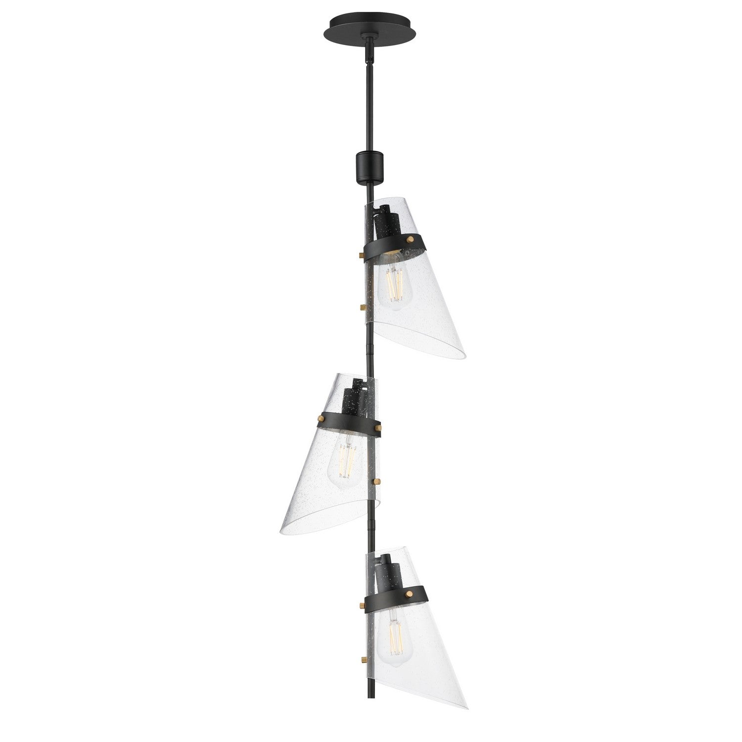 Maxim - 21723CDDBZAB - Three Light Pendant - Finch - Dark Bronze/Antique Brass