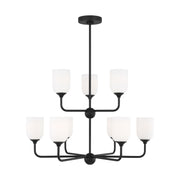 Generation Lighting - GLC1109EN3/MBK - Nine Light Chandelier - Emile - Midnight Black