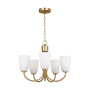 Generation Lighting - GLC1115SB - Five Light Chandelier - Miles - Satin Brass