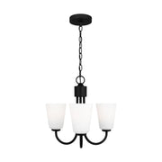Generation Lighting - GLC1123MBK - Three Light Chandelier - Miles - Midnight Black