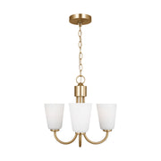 Generation Lighting - GLC1123SB - Three Light Chandelier - Miles - Satin Brass