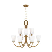 Generation Lighting - GLC1139SB - Nine Light Chandelier - Miles - Satin Brass