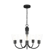 Generation Lighting - GLC1145MBK - Five Light Chandelier - Miles - Midnight Black