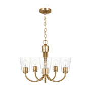 Generation Lighting - GLC1145SB - Five Light Chandelier - Miles - Satin Brass