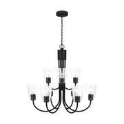 Generation Lighting - GLC1169MBK - Nine Light Chandelier - Miles - Midnight Black