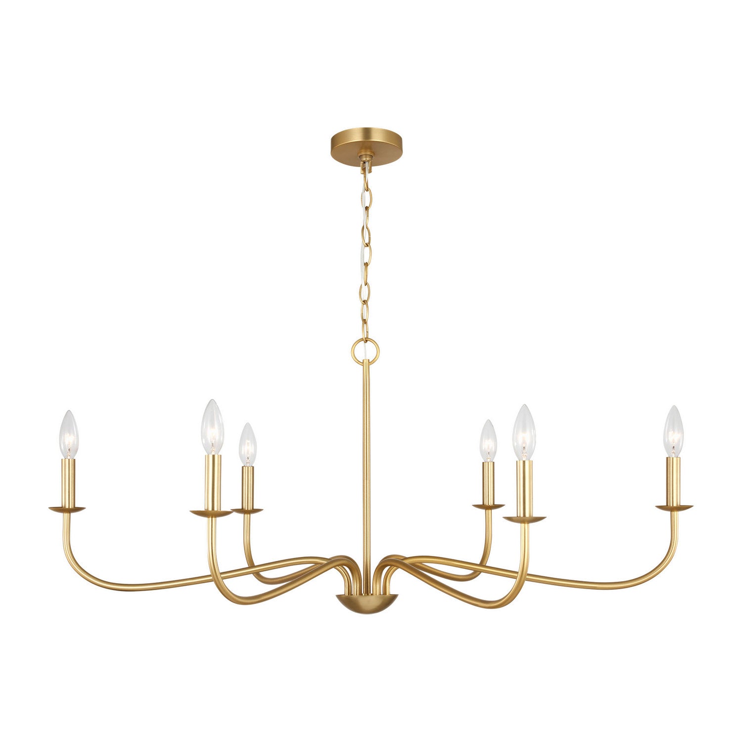 Generation Lighting - GLC1196SB - Six Light Chandelier - Abells - Satin Brass