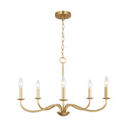 Generation Lighting - GLC1205SB - Five Light Chandelier - Abells - Satin Brass