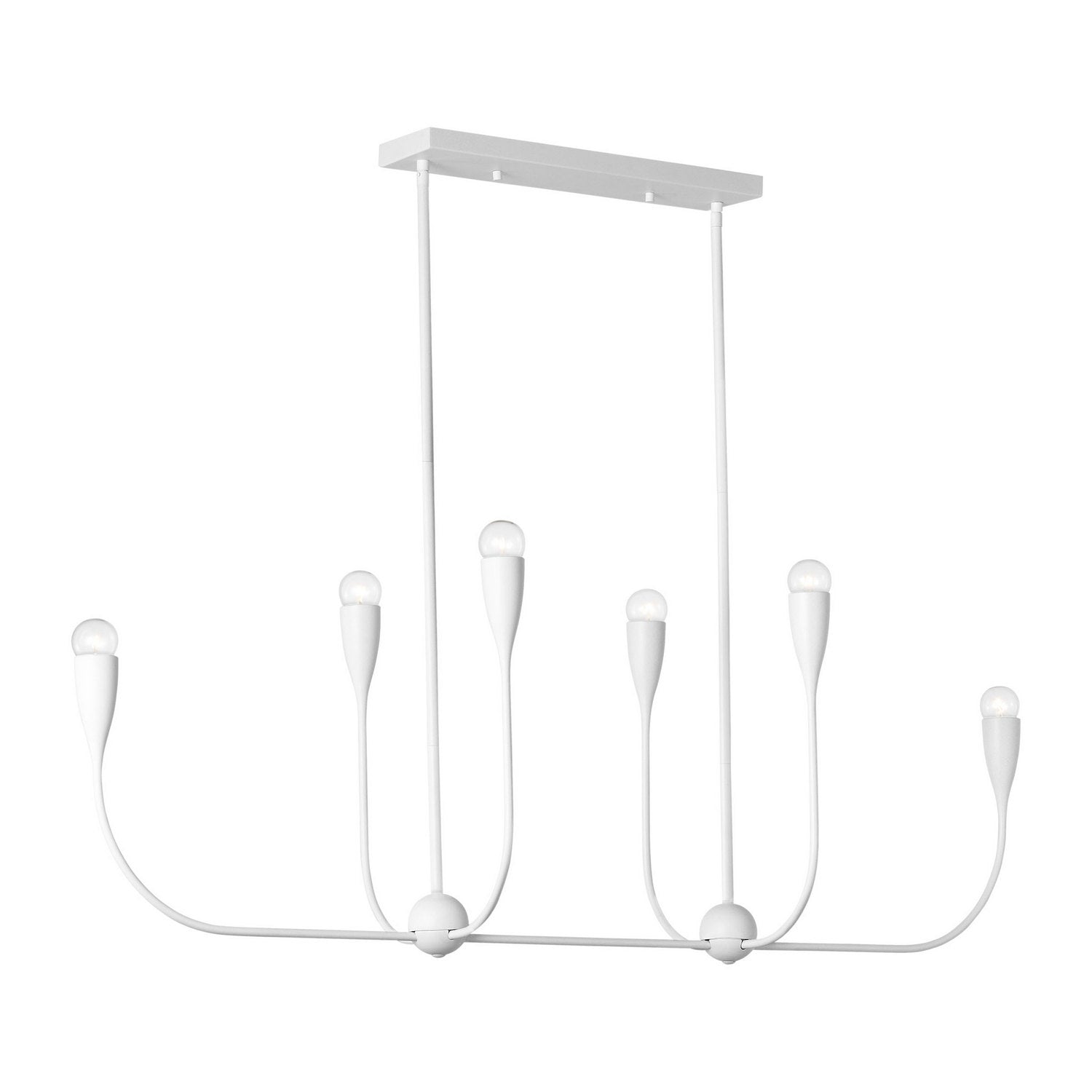 Generation Lighting - GLC1226MWT - Six Light Linear Chandelier - Maya - Matte White