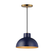 Maxim - 35142GNNAB - One Light Pendant - Rockport - Glossy Navy / Natural Aged Brass