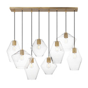 Maxim - 21339CLNAB - Eight Light Pendant - Geode - Natural Aged Brass