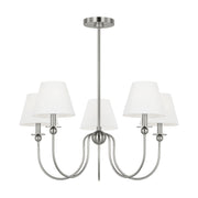 Visual Comfort Studio - DJC1255BS - Five Light Chandelier - Elsay - Brushed Nickel