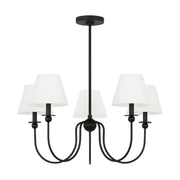 Visual Comfort Studio - DJC1255MBK - Five Light Chandelier - Elsay - Midnight Black